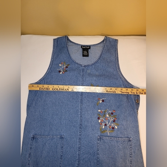 Vintage VTG Jamie Brooke Chambray Floral Dress sz XL - Picture 8 of 11